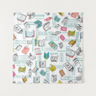 Boekenpatroon Wandkleed