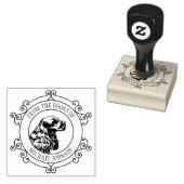  boekenplaat met dog Wood Art Stamp Rubberstempel (Gestempeld)