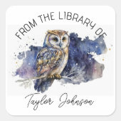 Boekenplaat sterrenhemelhemd vierkante sticker (Voorkant)