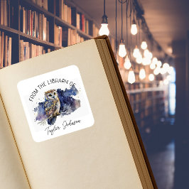 Boekenplaat sterrenhemelhemd vierkante sticker