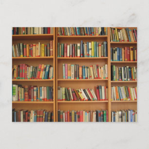 Boekenplank achtergrond briefkaart