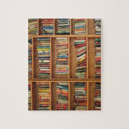 Boekenplank achtergrond legpuzzel (Verticaal)