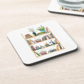 Boekenplank Boek Lover Koffie Thee Bier Onderzetter (Linkerzijde)