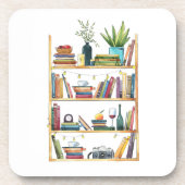 Boekenplank Boek Lover Koffie Thee Bier Onderzetter (Voorkant)