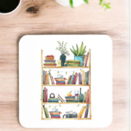 Boekenplank Boek Lover Koffie Thee Bier Onderzetter