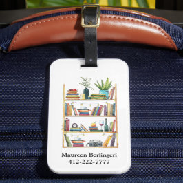 Boekenplank Book Lover gepersonaliseerd Bagagelabel