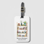 Boekenplank Book Lover gepersonaliseerd Bagagelabel (Voorkant (verticaal))