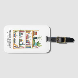 Boekenplank Book Lover gepersonaliseerd Bagagelabel
