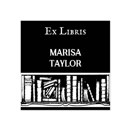 boekenplank ex libris rubberstempel (Afrduk)