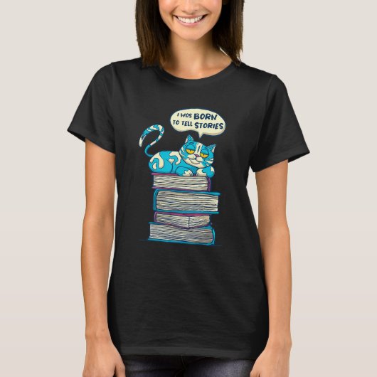Boekenplank Lezen Boek Katten T-shirt (Voorkant)