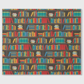 Boekenplank lezen liefde cadeaupapier (Vlak)