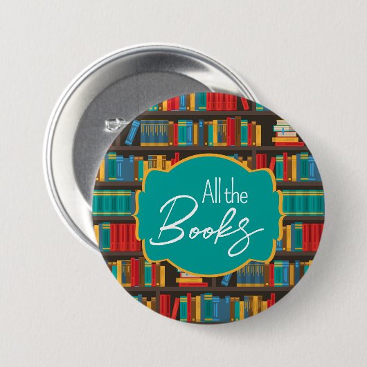 Boekenplank lezen liefde ronde button 7,6 cm (Voorkant /achterkant)