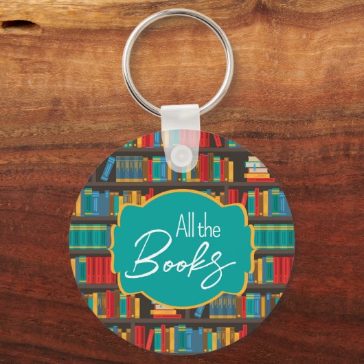 Boekenplank lezen liefde sleutelhanger (Achterkant)