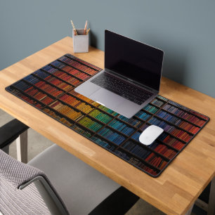 boekenplank met regenbooggradiënt bureaumat