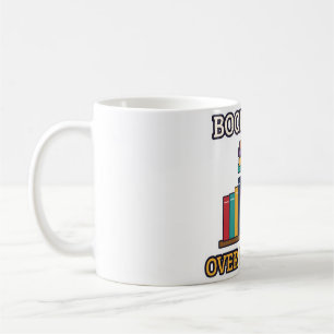 Boekenplank Over Capaciteit Boekenliefhebber Koffiemok