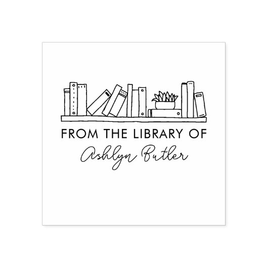 Boekenplank Persoonlijke Bibliotheek Boekenstempel Rubberstempel (Afrduk)