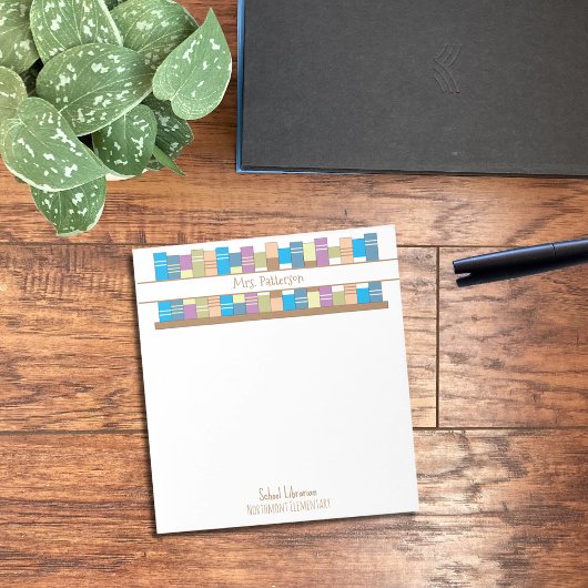 Boekenplank School Bibliothecaris Gepersonaliseerd Notitieblok