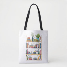 boekenplank voor boekenliefhebbers tote bag