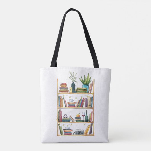 boekenplank voor boekenliefhebbers tote bag (Achterkant)