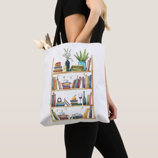 boekenplank voor boekenliefhebbers tote bag (Dichtbij)