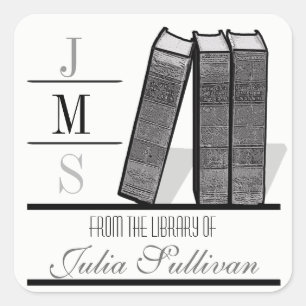 Boekenplank Zwart-wit Vierkante Sticker