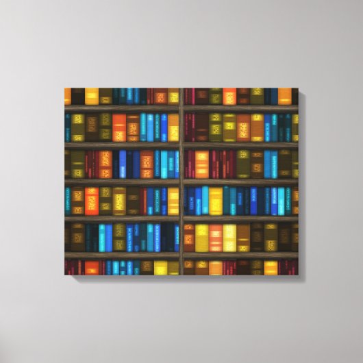 Boekenplanken 1 omwikkeld canvas afdruk (Voorkant)