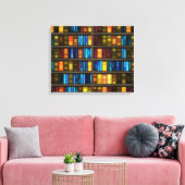 Boekenplanken 1 omwikkeld canvas afdruk (Insitu (Woonkamer))