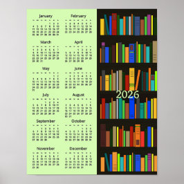 Boekenplanken ontwerp 2026 kalenderposter poster
