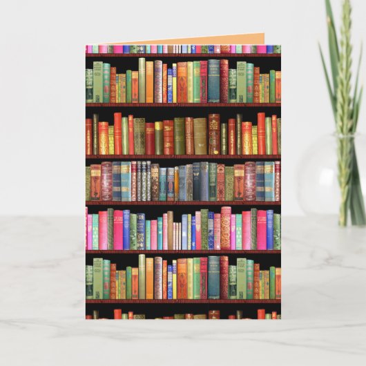 boekenplankenkaart verlaten blanco feestdagen kaart (Voorkant)