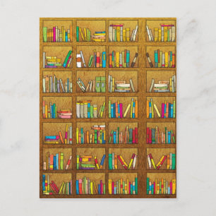 boekenplankenpatroon briefkaart