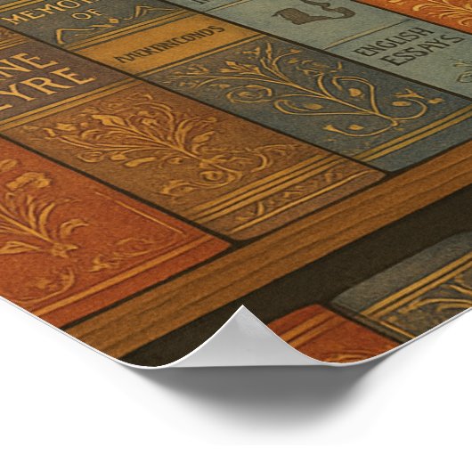  boekenplankillustratie poster (Hoek)