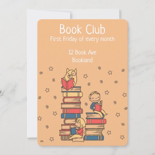 Boekensessie in de boekengroep kaart (Voorkant)