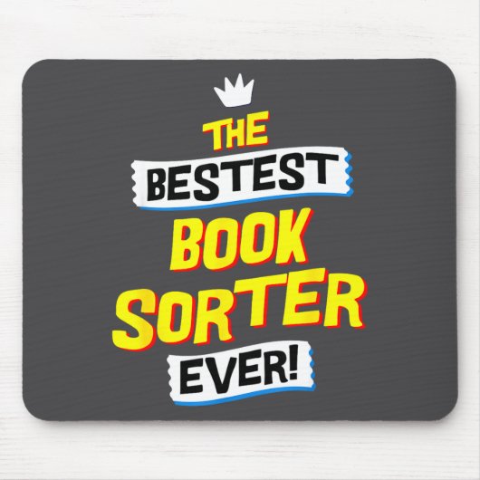 Boekensorteerder, Grappige Beroepsbezigheid Muismat (Voorkant)