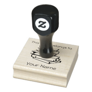 Boekenstapel Boekplaatontwerp Houten Stempel