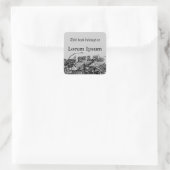 Boekenstapel - Bookplaatlabel Vierkante Sticker (Tas)