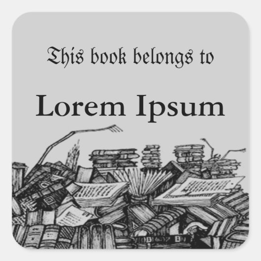 Boekenstapel - Bookplaatlabel Vierkante Sticker (Voorkant)