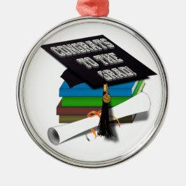 Boekenstapel "CONGRATS TO THE AFSTUDEERDER" Diplom Metalen Ornament