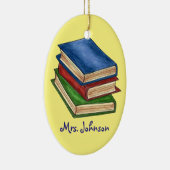 Boekenstapel Librarian Teacher Reading Education Keramisch Ornament (Rechts)