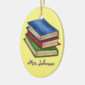 Boekenstapel Librarian Teacher Reading Education Keramisch Ornament (Links)