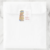 Boekenstapel uit de bibliotheek van de Referentie Vierkante Sticker (Tas)