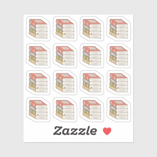 Boekenstapel voor boekenliefhebbers Bibliotheek Co Sticker (Vel)