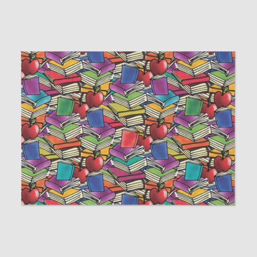 Boekenstapels met appels tissuepapier (Voorkant)