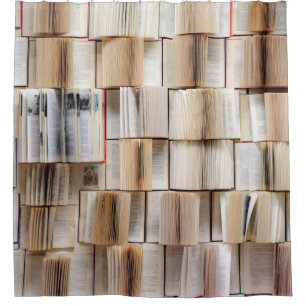 Boekenwandboeken wanddecoratie douchegordijn