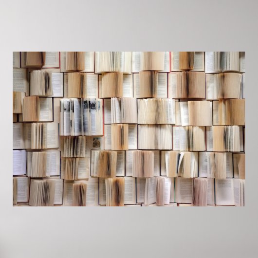 Boekenwandboeken wanddecoratie poster (Voorkant)