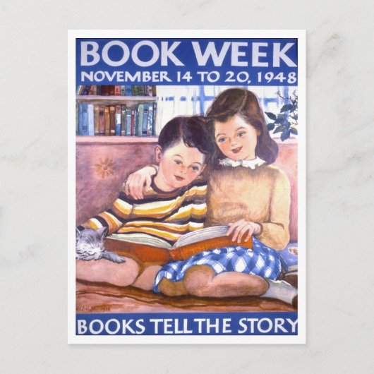  Boekenweek Bibliotheek Poster Briefkaart (Voorkant)