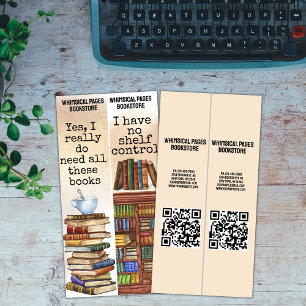 Boekenwinkel Bibliotheek QR Grappige Boekcitaten b Kaart