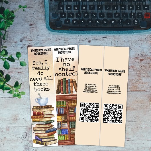 Boekenwinkel Bibliotheek QR Grappige Boekcitaten b Kaart