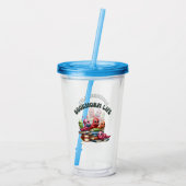 Boekenworm Acryl Tumbler Drinkbeker (Achterkant)