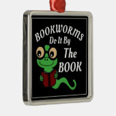 Boekenworm Humor Metalen Ornament (Rechts)