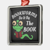 Boekenworm Humor Metalen Ornament (Links)
